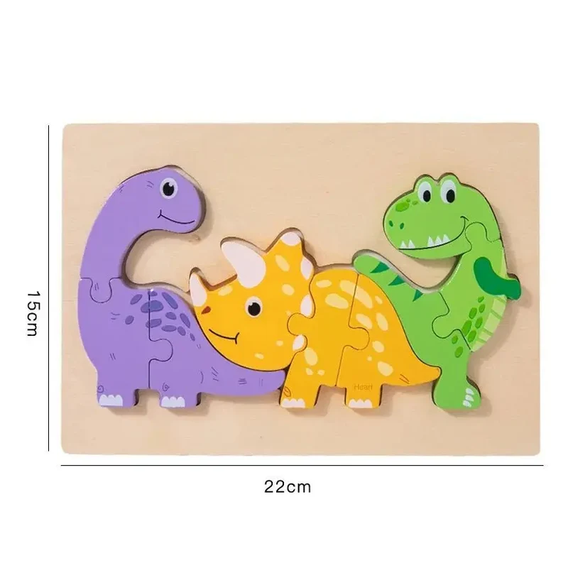 Jeu de puzzle en bois 3D pour enfants avec des animaux