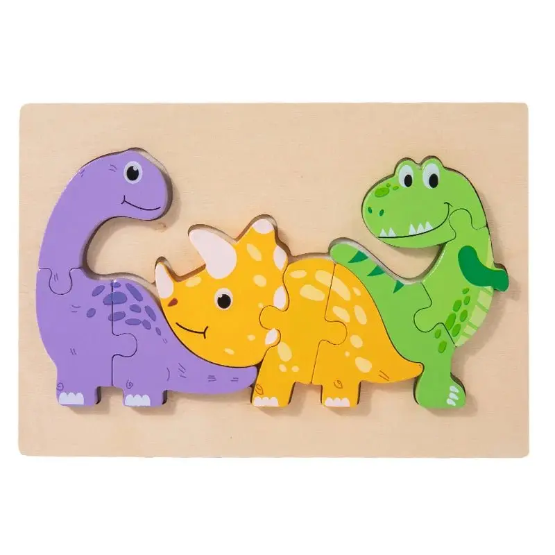 Jeu de puzzle en bois 3D pour enfants avec des animaux