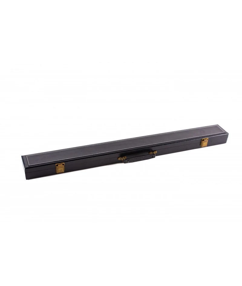 Etui queue de billard - mallette simili cuir noir surpiqué