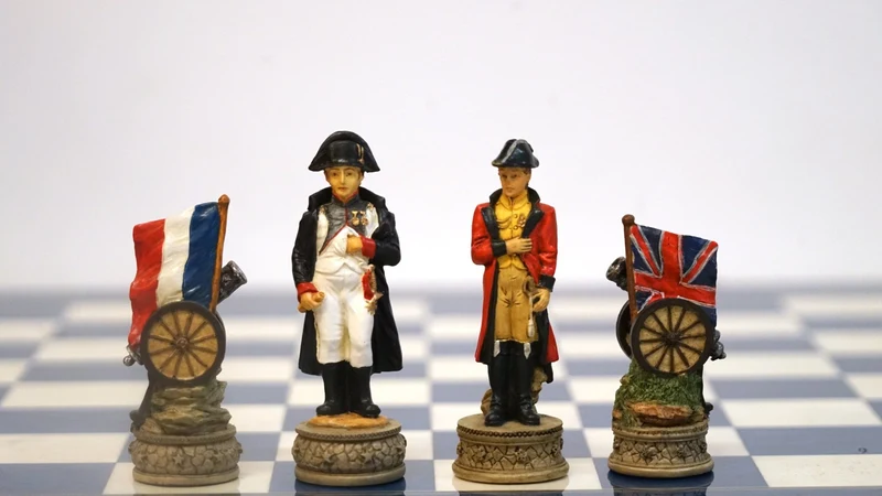 Ensemble Napoléon - Bataille de Waterloo - Laqué bleu