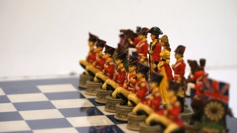 Ensemble Napoléon - Bataille de Waterloo - Laqué bleu