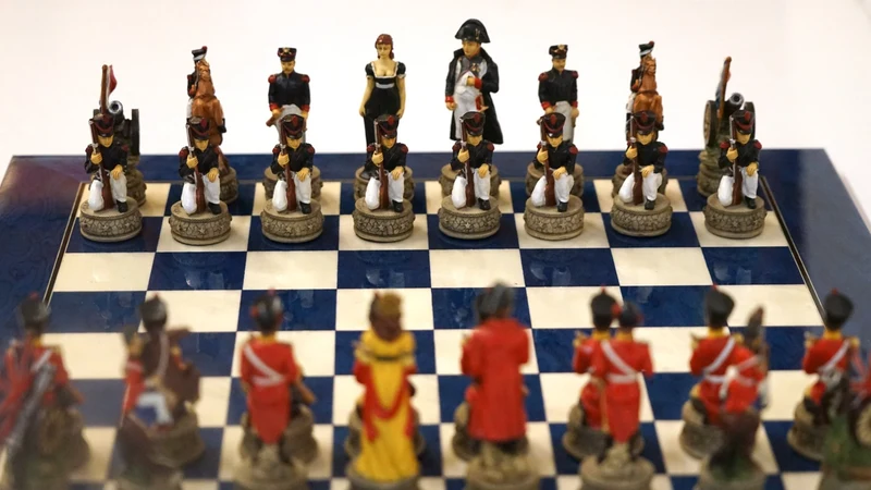 Ensemble Napoléon - Bataille de Waterloo - Laqué bleu