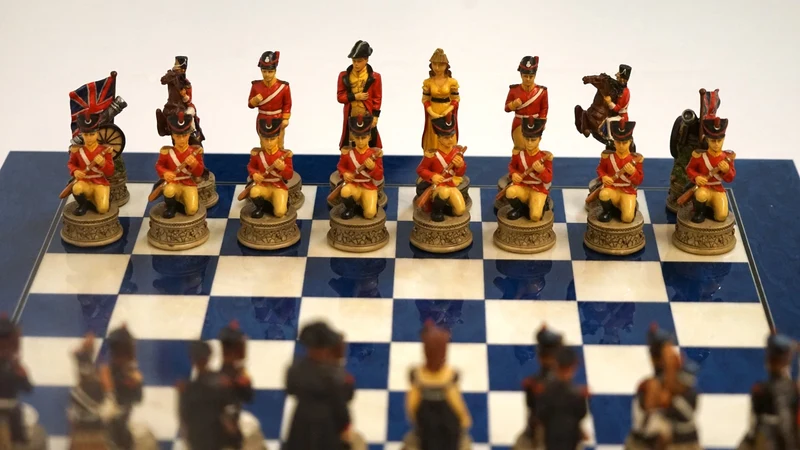 Ensemble Napoléon - Bataille de Waterloo - Laqué bleu