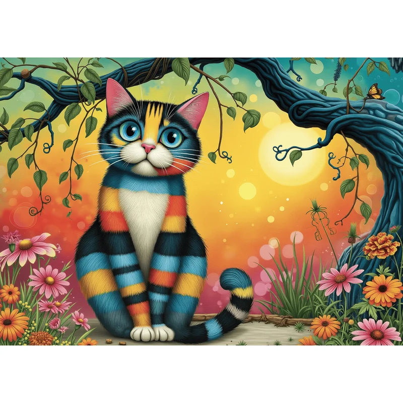 Colorful Striped Cat (1000 pcs)