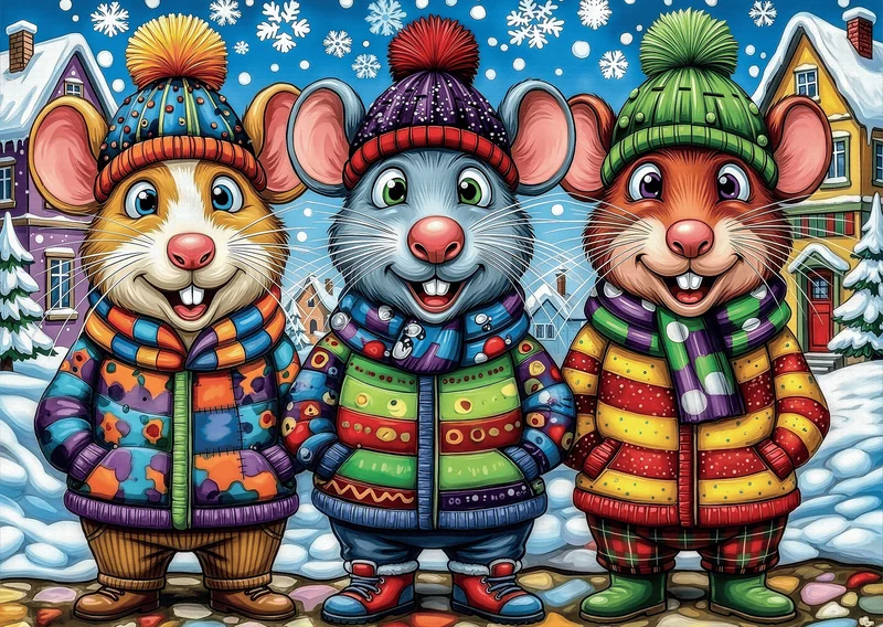 Mice in Mittens (1000 pcs)