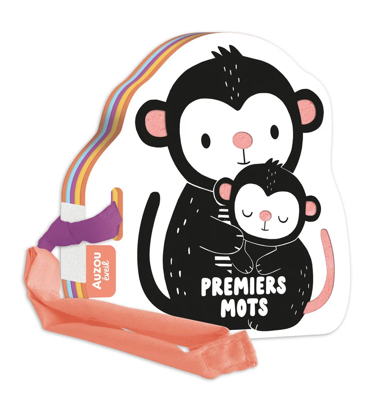 Mon premier livre poussette en noir et blanc - premiers mots