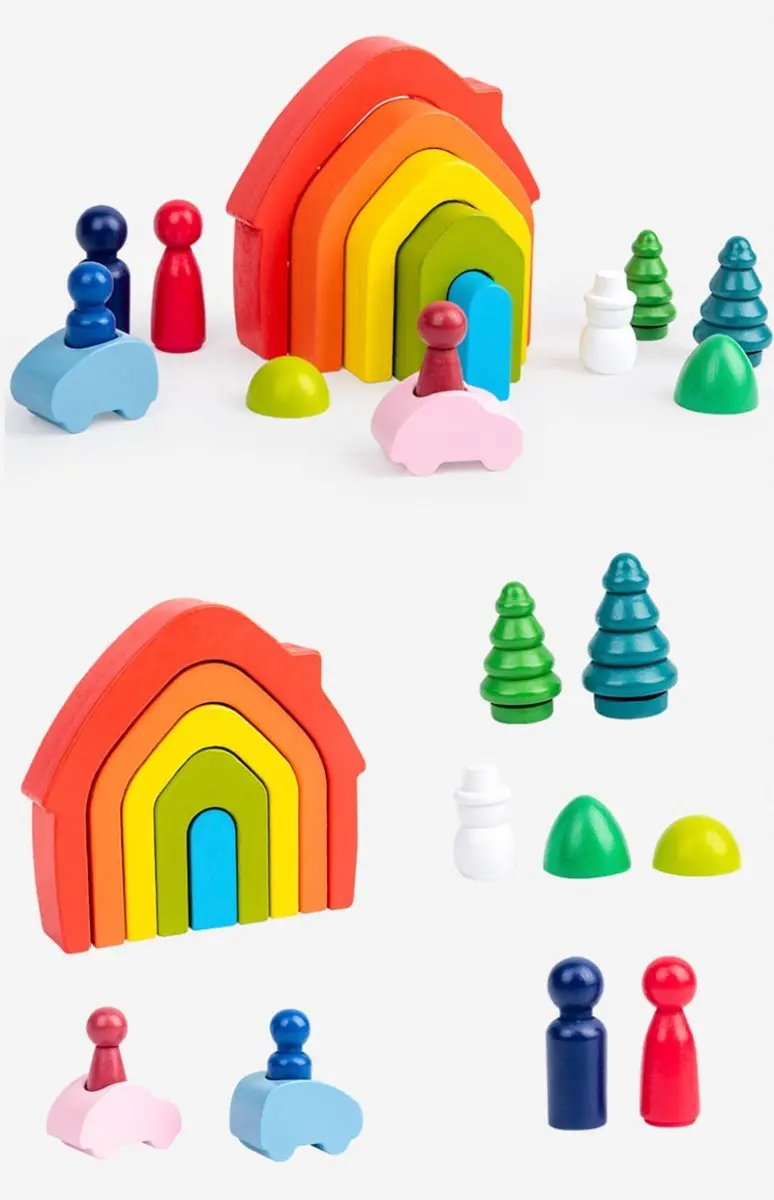 Petits Arc-En-Ciel Pastel En Bois