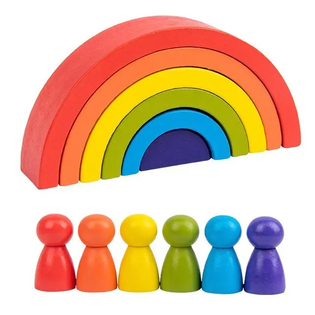 Petits Arc-En-Ciel Pastel En Bois