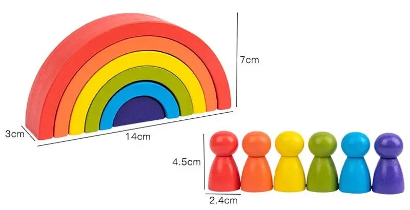 Petits Arc-En-Ciel Pastel En Bois