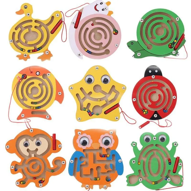 Labyrinthe Animal en Bois – Jeu d'Éveil et de Dextérité