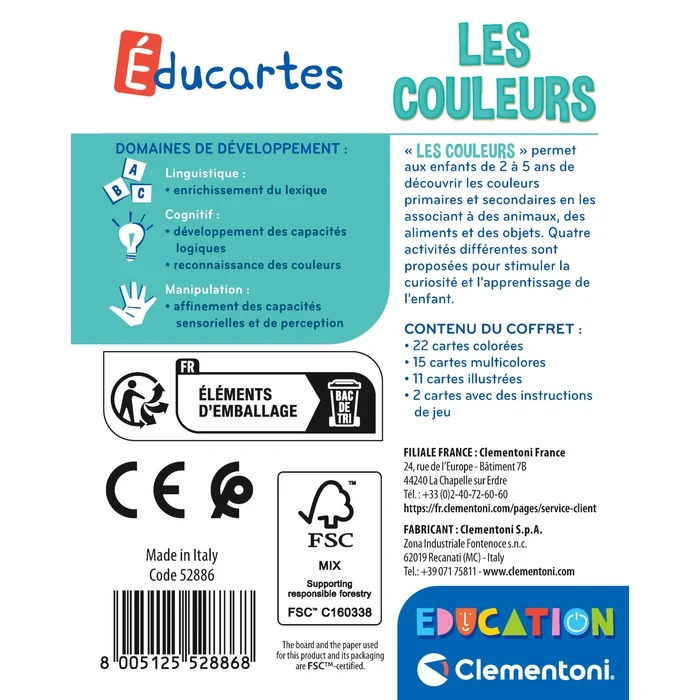 Les couleurs - Éducartes