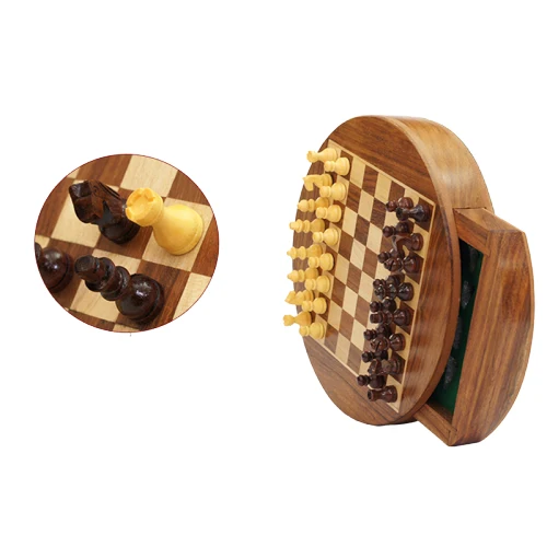 Jeu d'Échecs Rond en bois