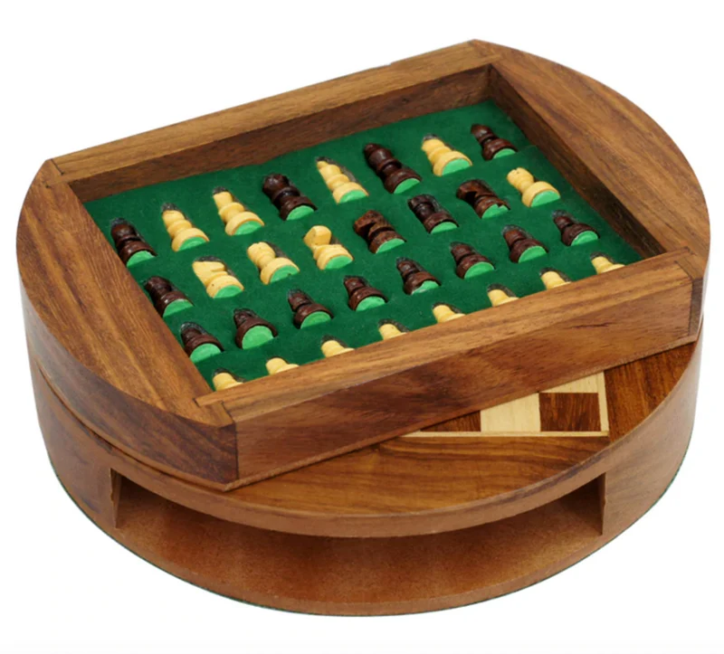 Jeu d'Échecs Rond en bois