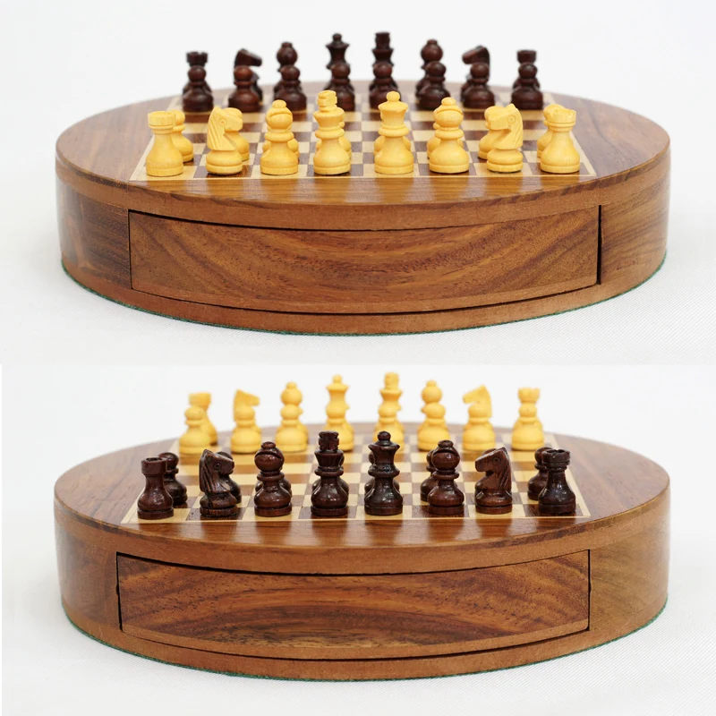 Jeu d'Échecs Rond en bois