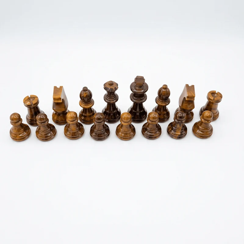 Pièces d'échecs en albâtre - Marron - Scali
