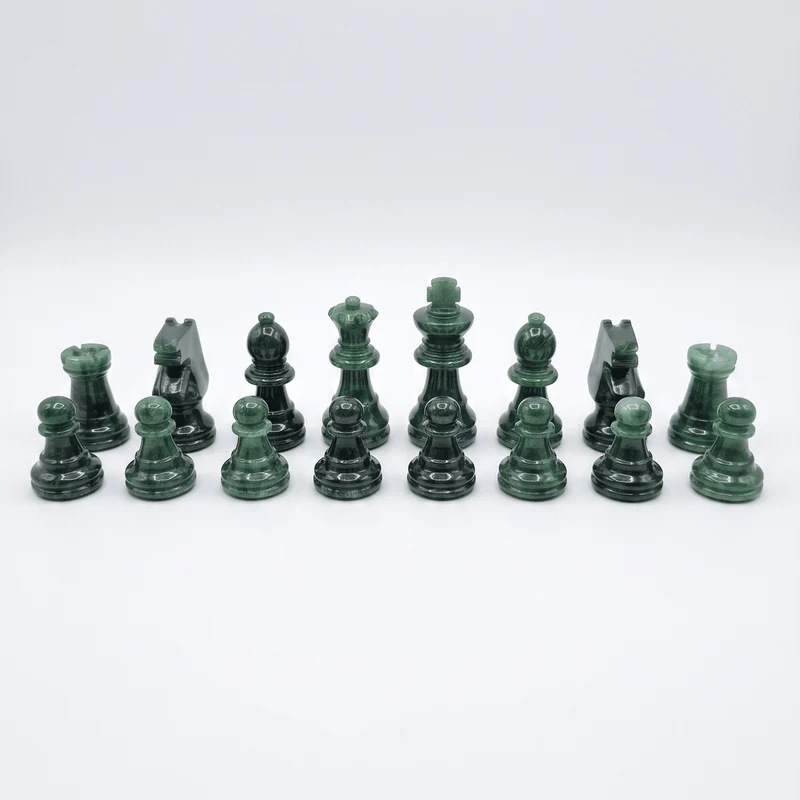 Pièces d'échecs en albâtre - Vert - Scali