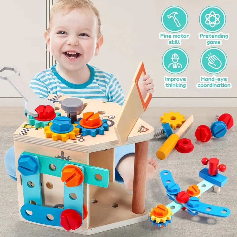 Boîte d'Outils en Bois pour Enfant | Bricolage Éducatif