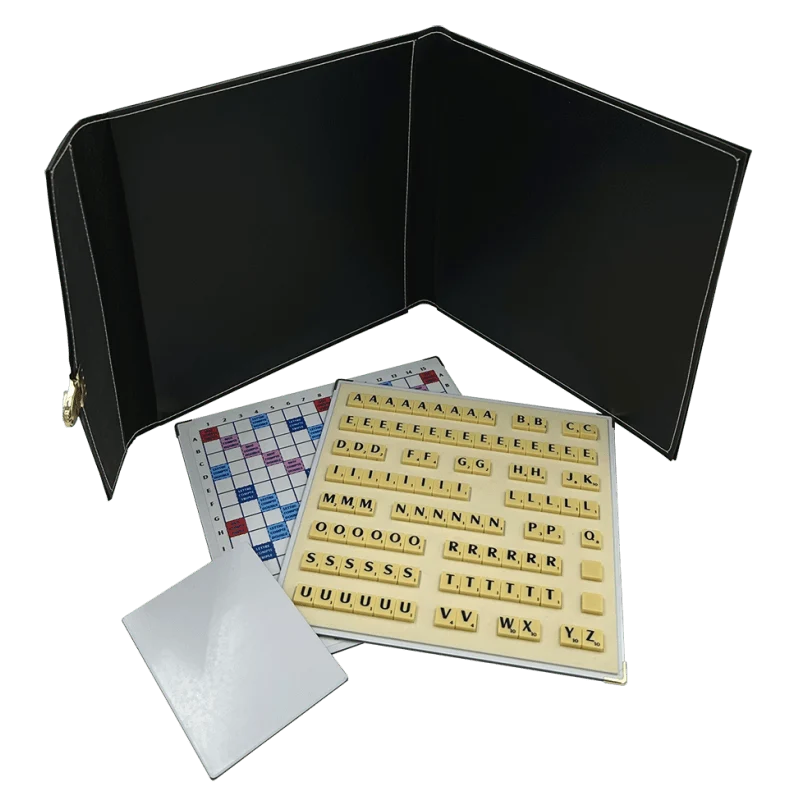 Scrabble Duplicate ou de Voyage en Cuir Vegan - Magnétique - Noir