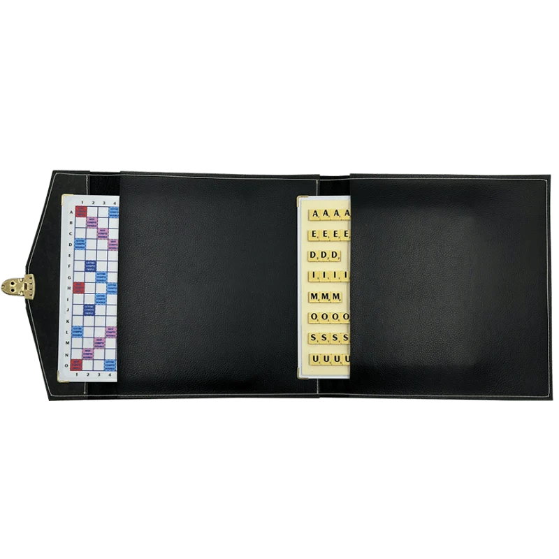 Scrabble Duplicate ou de Voyage en Cuir Vegan - Magnétique - Noir