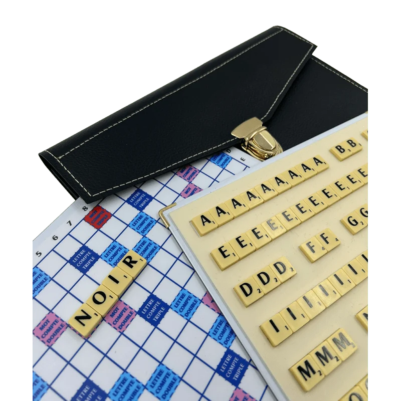 Scrabble Duplicate ou de Voyage en Cuir Vegan - Magnétique - Noir