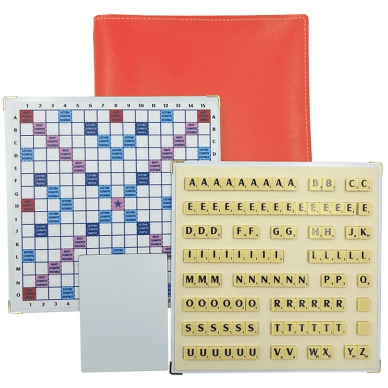 Scrabble Duplicate ou de Voyage en Cuir Vegan - Magnétique - Corail
