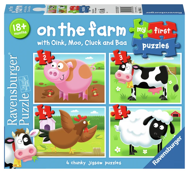 À la ferme , 4 Casse-têtes de 2,3,4,5 pièces