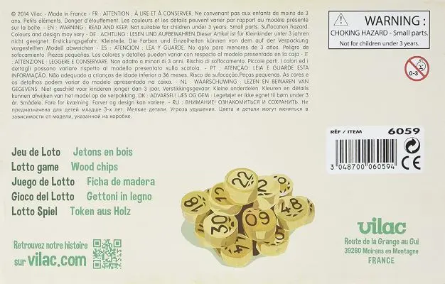 jeu de loto français en bois VILAC