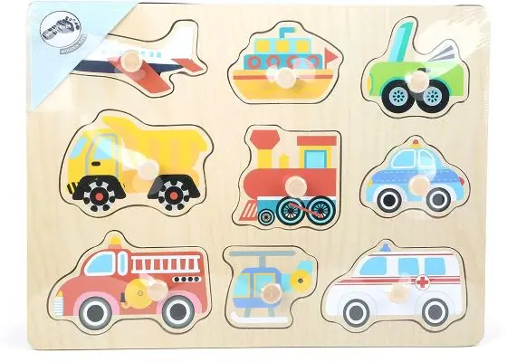 puzzle éducatif pour enfant à poser en bois Véhicules
