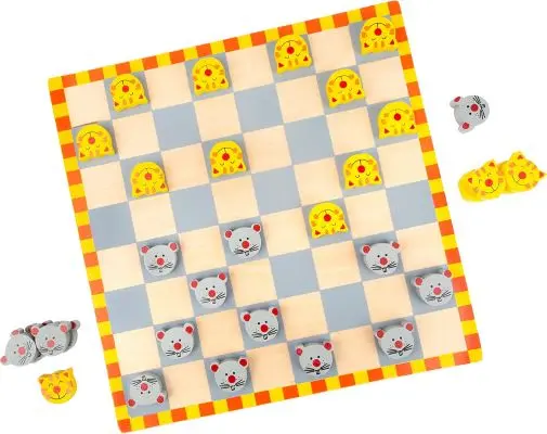 Jeu de dames pour enfant Chat et souris