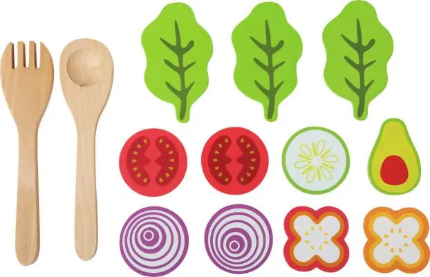 kit de salade pour enfant en bois