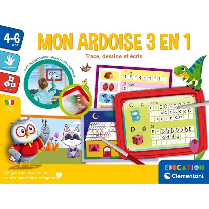 Mon ardoise 3 en 1 : trace, dessine et écris