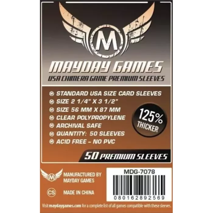 Protège Cartes / Sleeves Premium - 57,5x89mm (x50) - Mayday Games