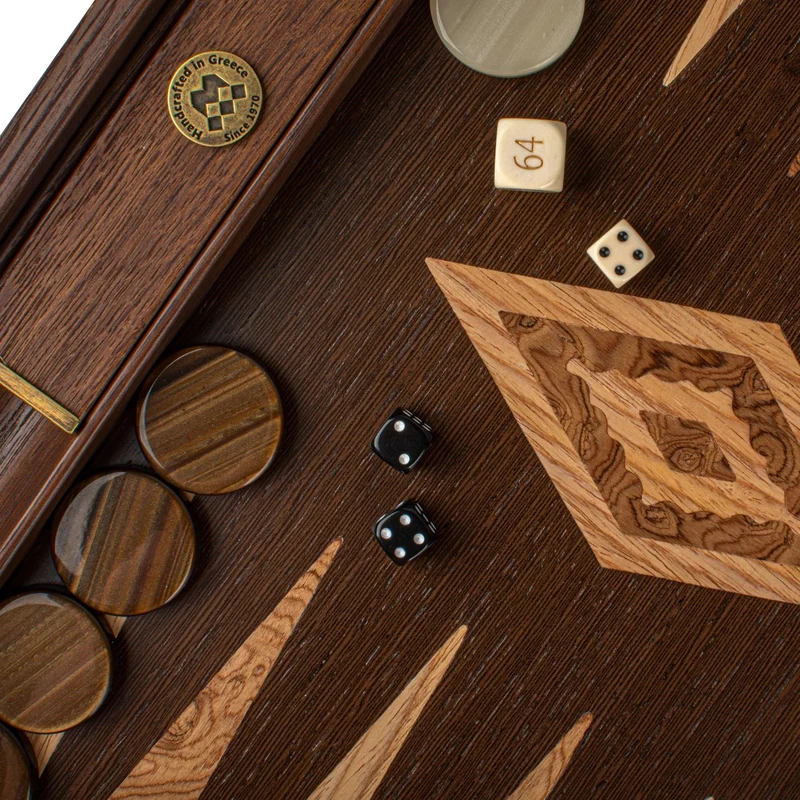 Backgammon en bois de wengé et ronce de noyer