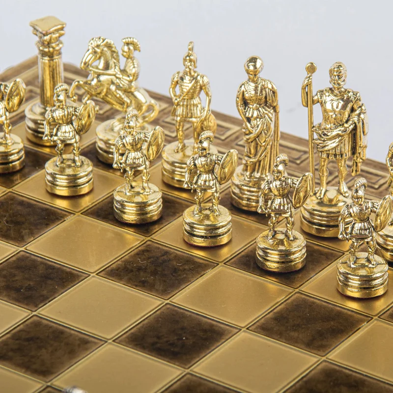 Ensemble jeu d'échecs Greco-romain en métal - Manopoulos