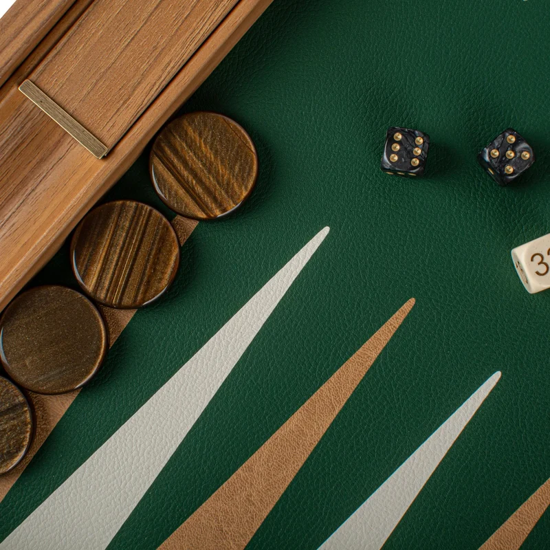 Backgammon en Bois et Cuir Vegan - Crocodile