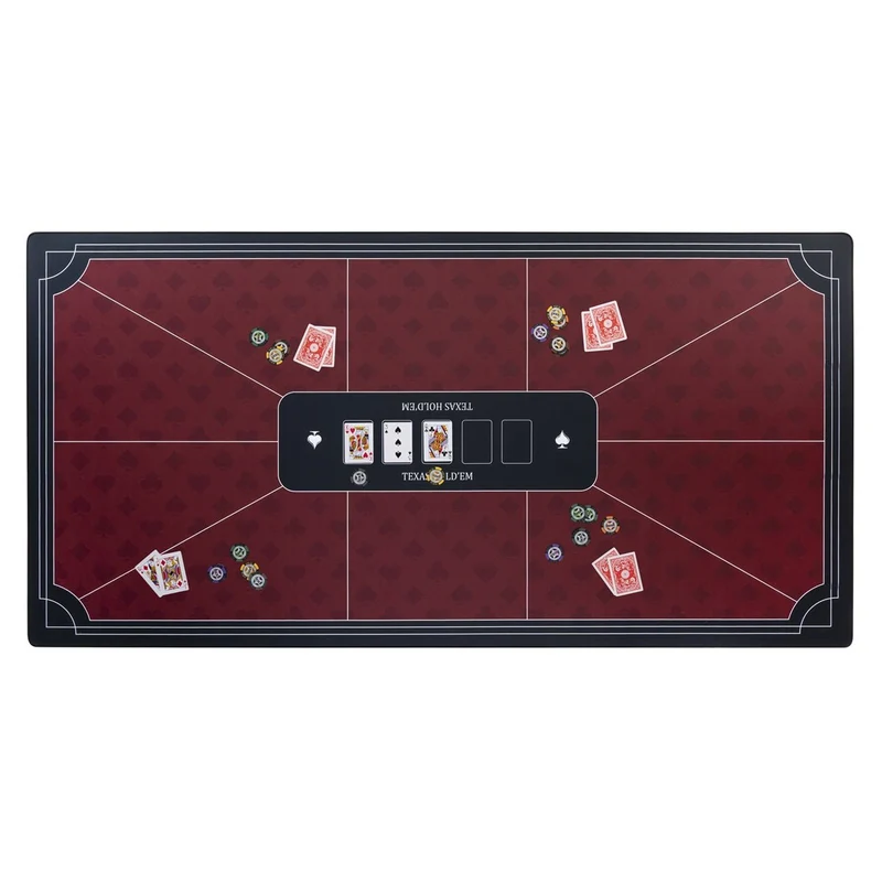 Tapis de poker Texas Hold'em - Néoprène - Rouge
