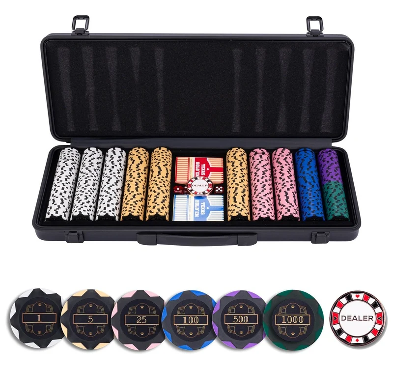 Mallette de 500 jetons - King of Clubs - Jetons en Clay 14 gr