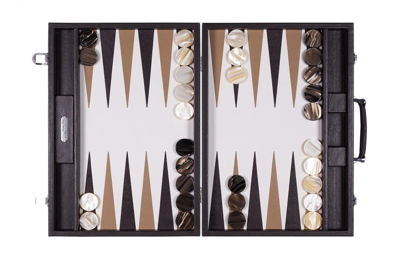 Backgammon Hector Saxe - Buffle Chocolat - Compétition