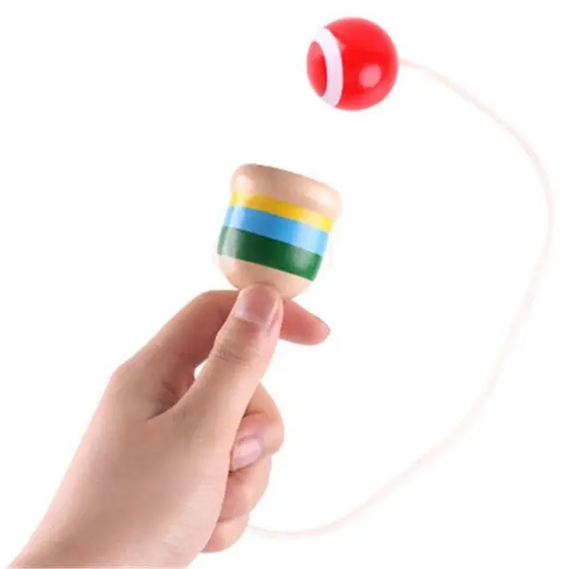 Jouet Bilboquet en Bois pour Bébé - Jeu Traditionnel d'Adresse et de Dextérité