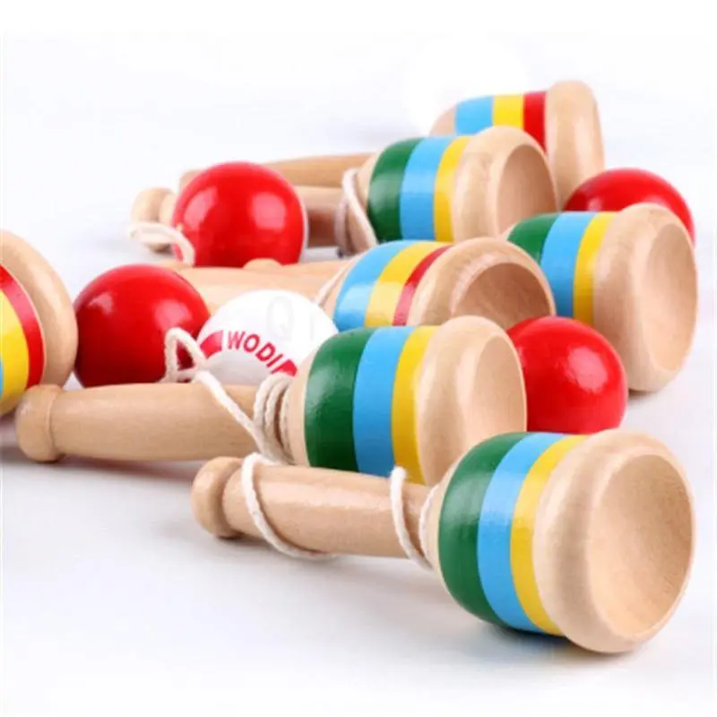 Jouet Bilboquet en Bois pour Bébé - Jeu Traditionnel d'Adresse et de Dextérité