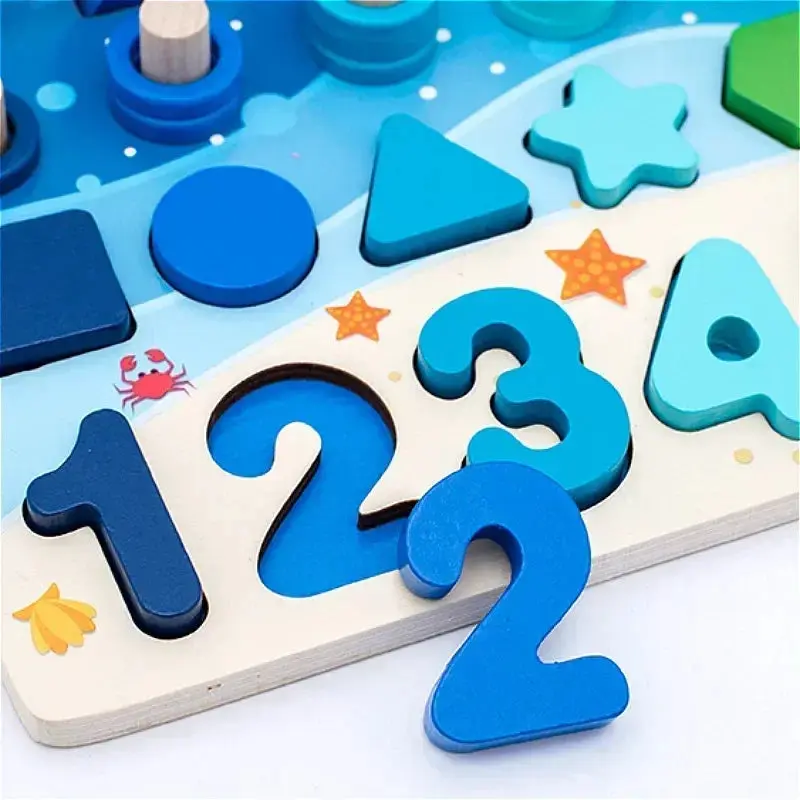 Puzzle Montessori Bois Ocean 5 en 1