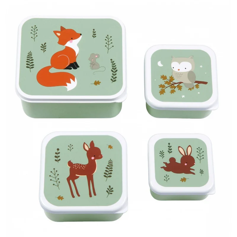 Lot de 4 boites à gouter forêt