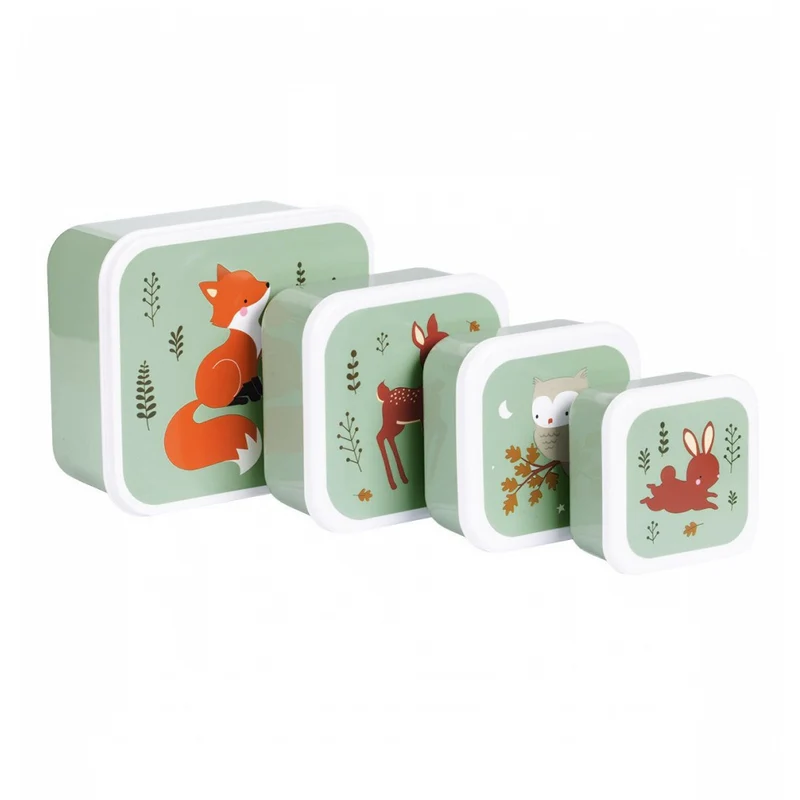 Lot de 4 boites à gouter forêt