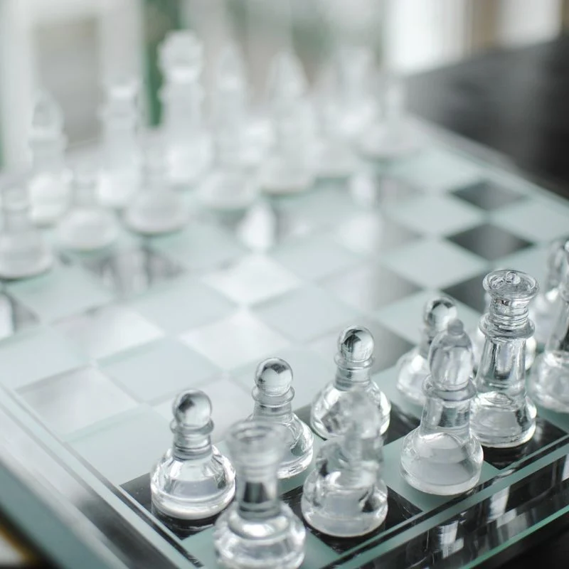 Jeu d'Échecs en Verre