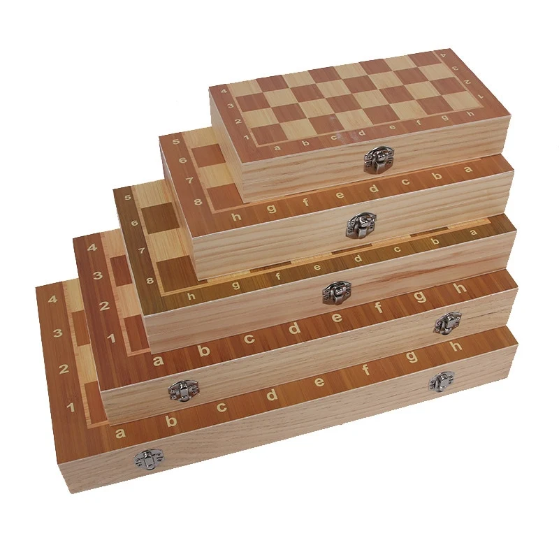 Jeu d'Échecs Magnétique en Bois - pliable