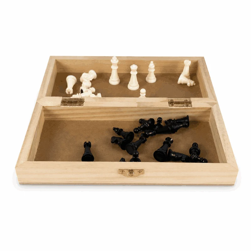 Jeu d'Échecs Magnétique en Bois - pliable