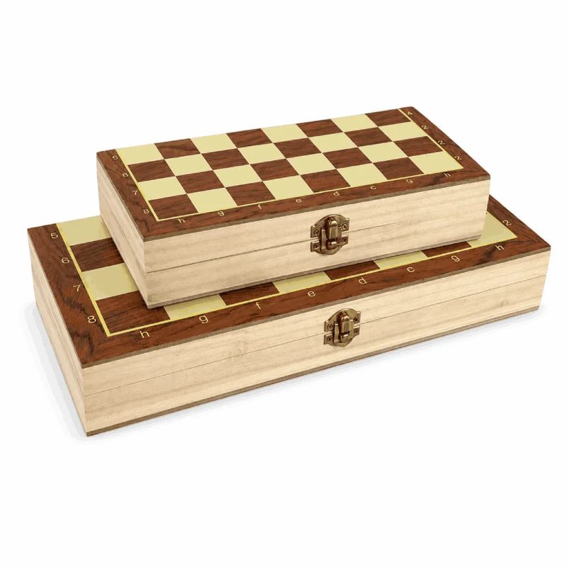 Jeu d'Échecs Magnétique en Bois - pliable