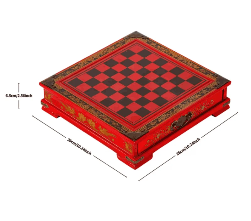 Jeu d'Échecs en Bois Sculpté