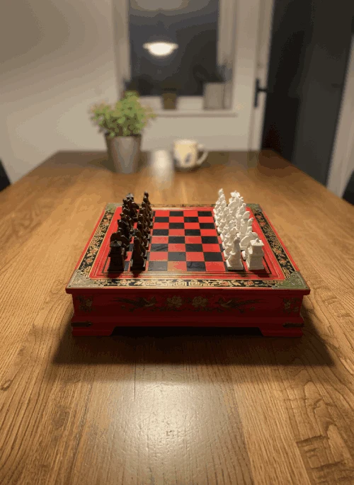 Jeu d'Échecs en Bois Sculpté