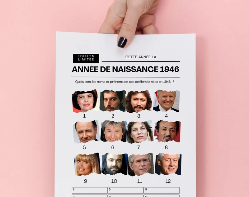 Jeu anniversaire année 1946 - 10 jeux à imprimer pour fêter les 80 ans